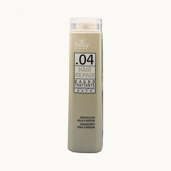 Silky .04 Hair Repair Bagno Trattante 250 ml — flacone su fondo crema