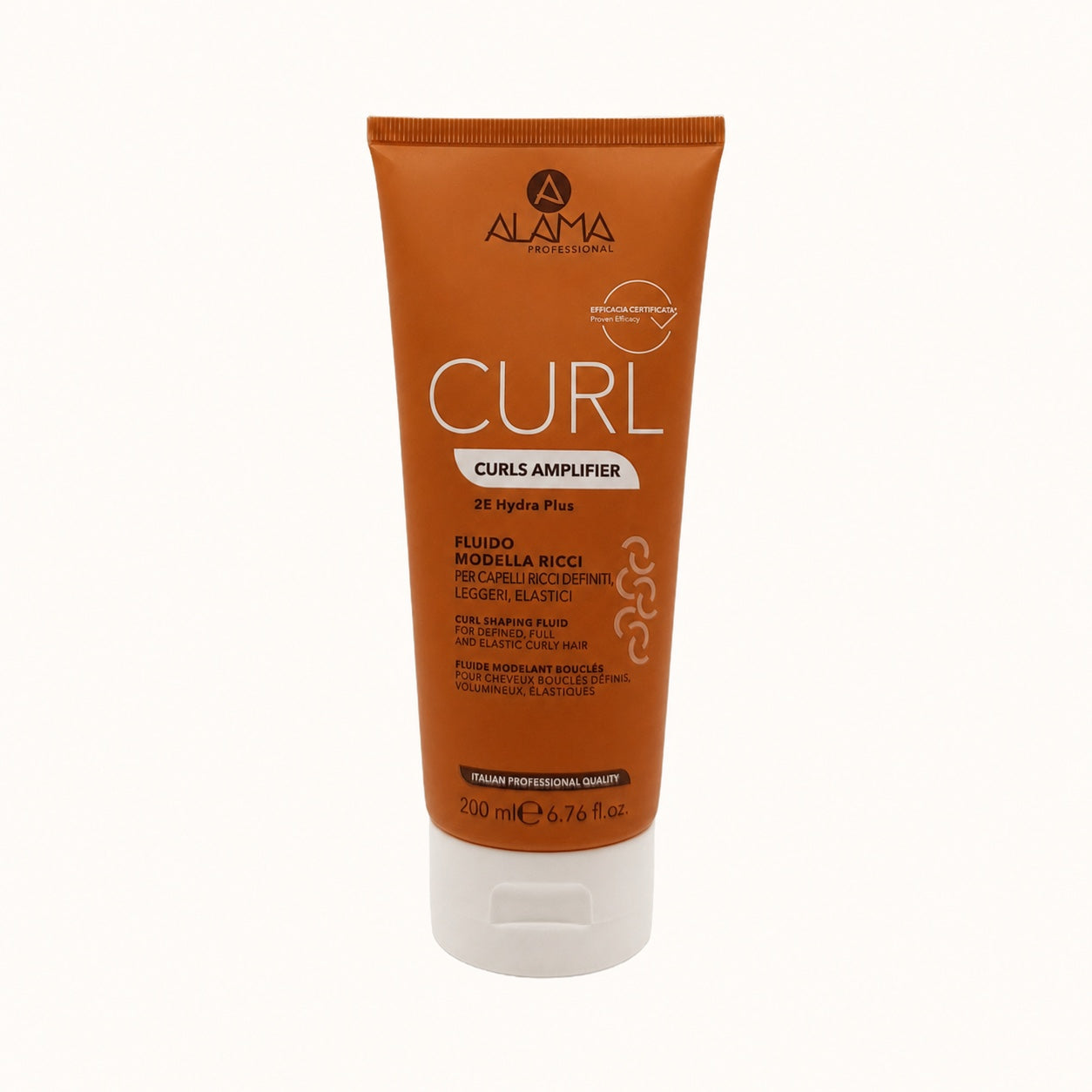 Alama Professional Curl, fluido modella ricci per capelli ricci 200 ml — packshot su fondo crema