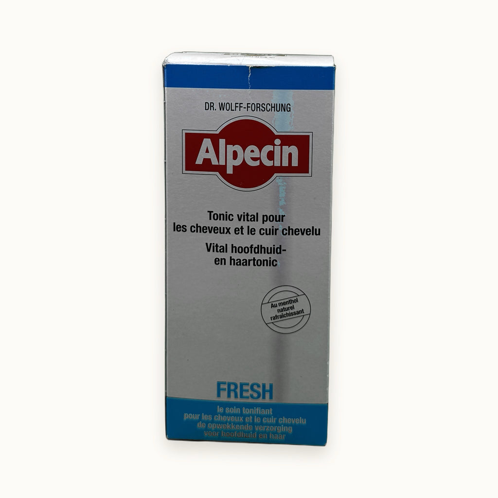Tonico rivitalizzante cute e capelli Alpecin Medicinal Fresh flacone e scatola 200 ml