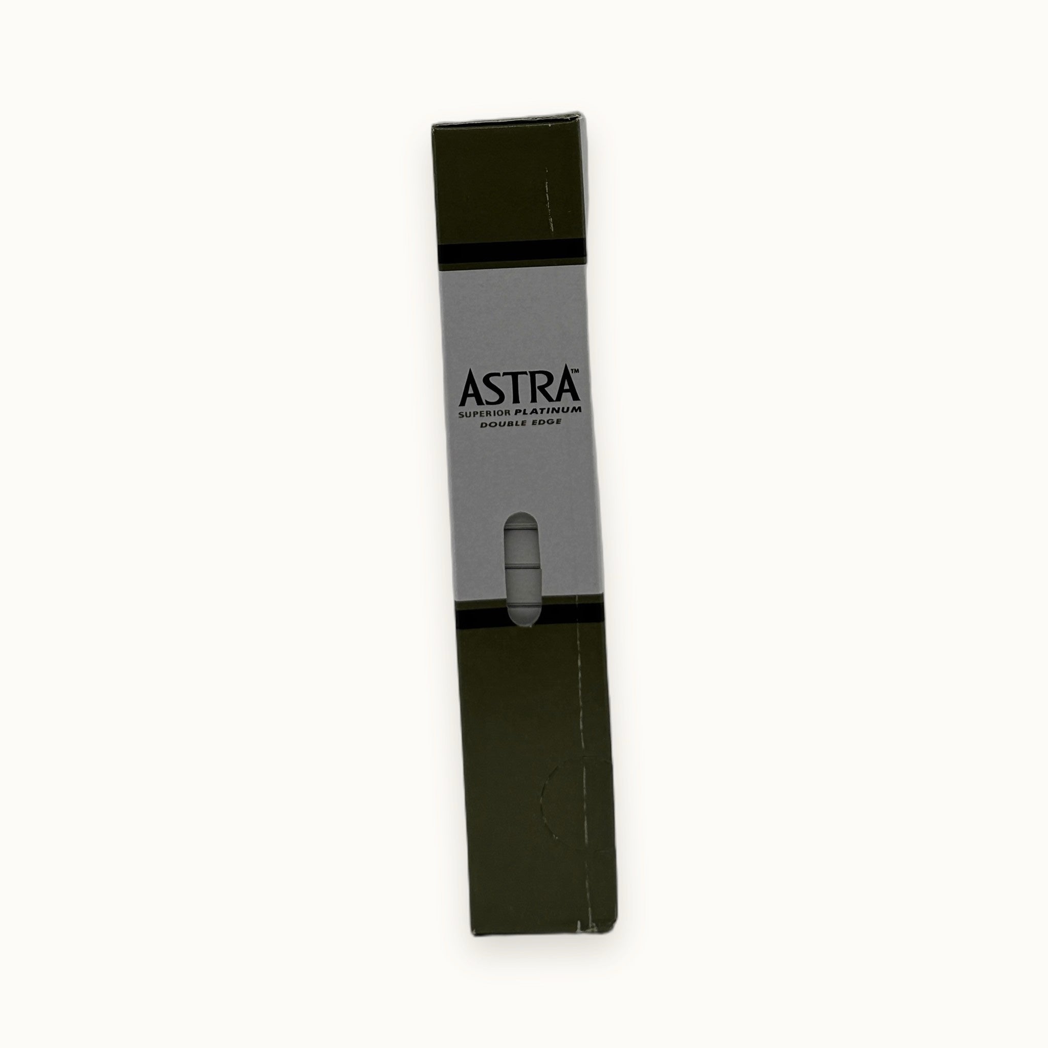 Astra Superior Platinum, lamette da barba doppio taglio confezione 5 pezzi — packshot su fondo crema