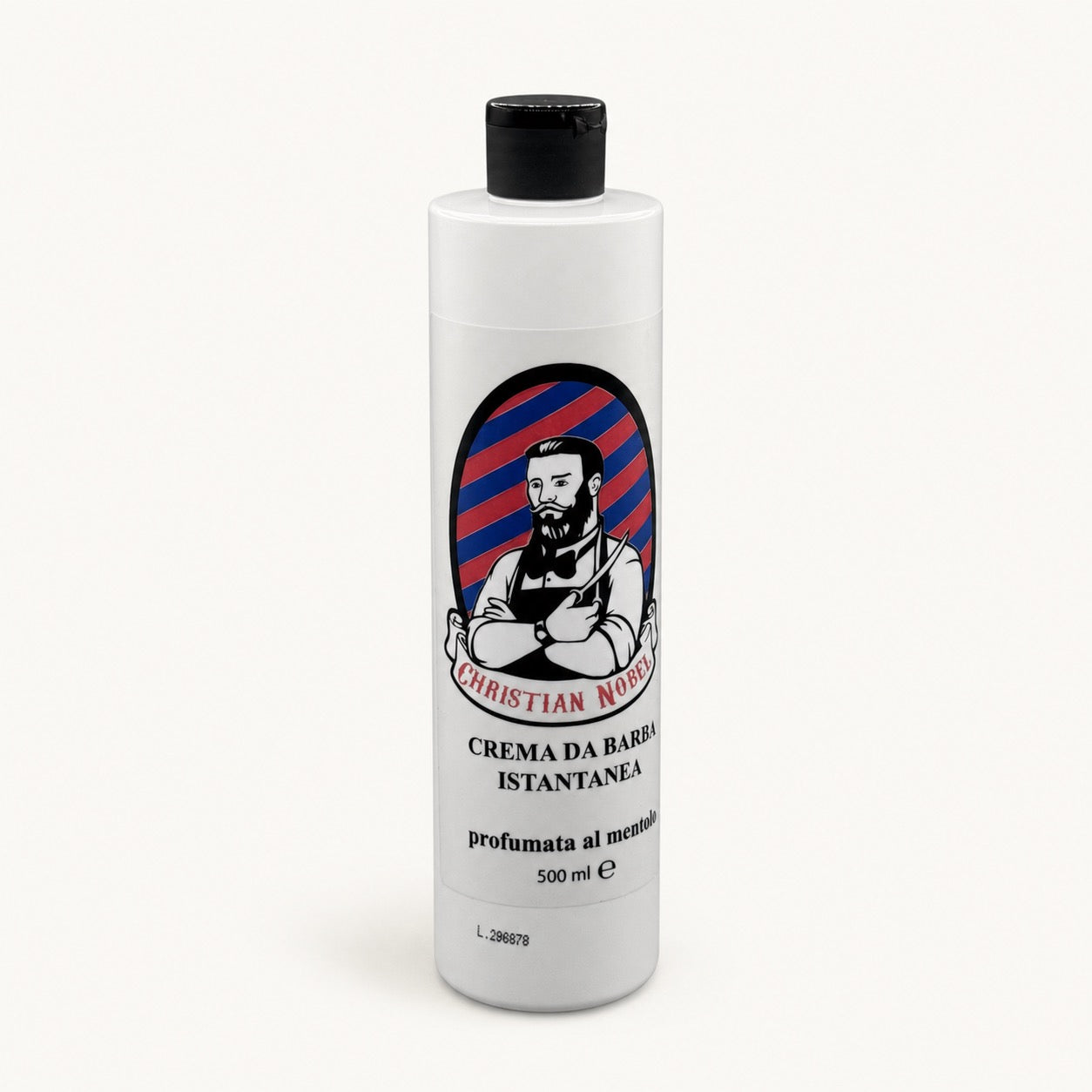 Christian Nobile Crema da Barba Istantanea al Mentolo 500 ml — flacone su fondo crema