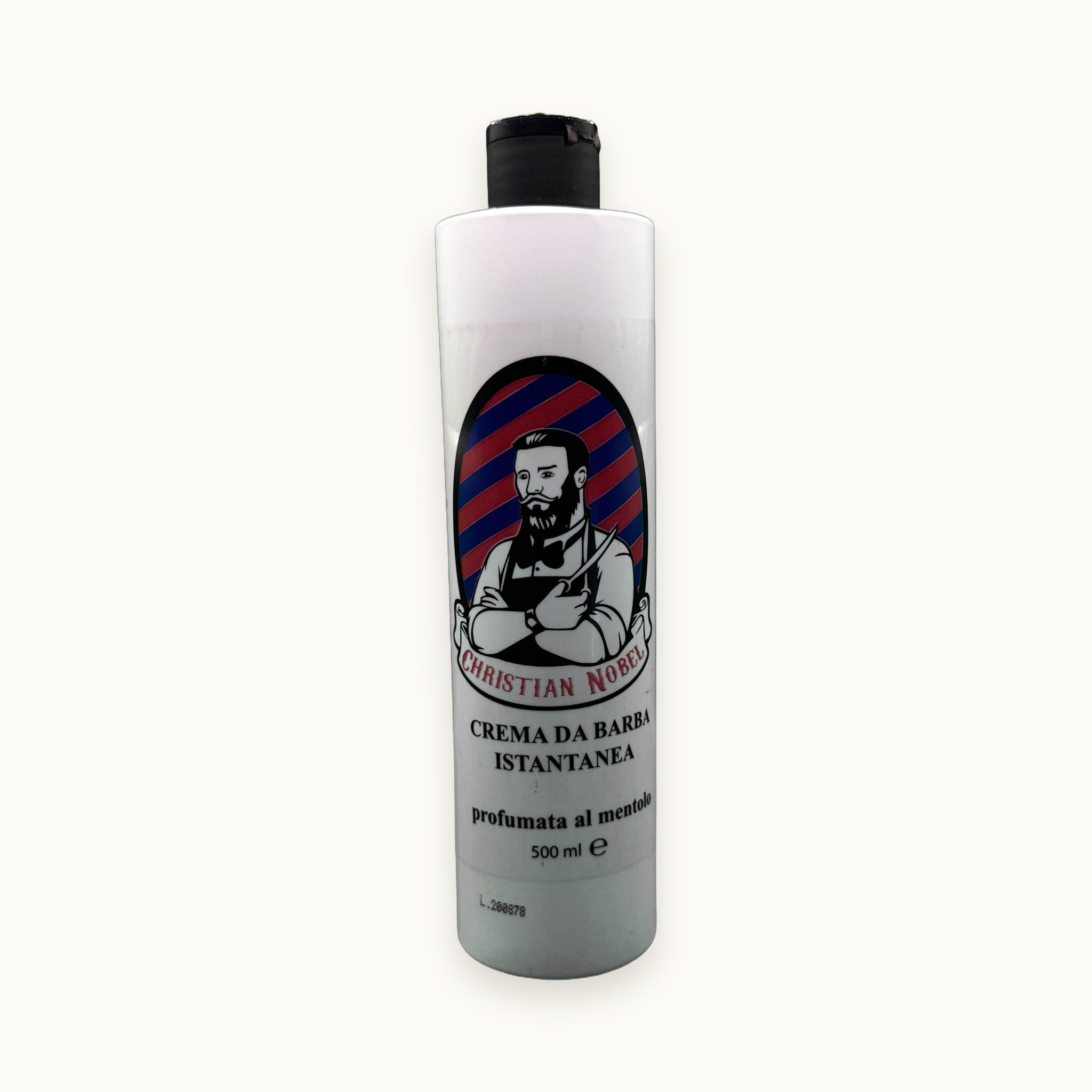 Christian Nobile Crema da Barba Istantanea al Mentolo 500 ml — flacone su fondo crema