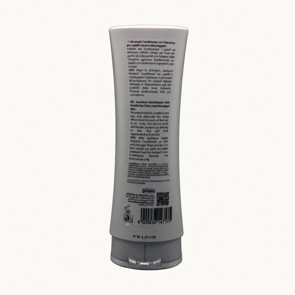 Dikson Keratech Conditioner per capelli crespi 250 ml — tubo su fondo crema