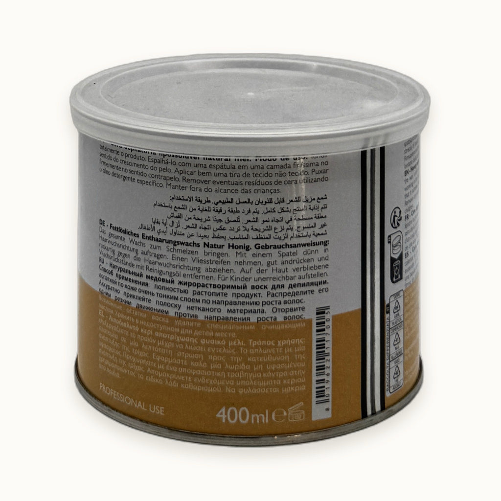 Doll, cera depilatoria liposolubile naturale in vasetto — packshot su fondo crema
