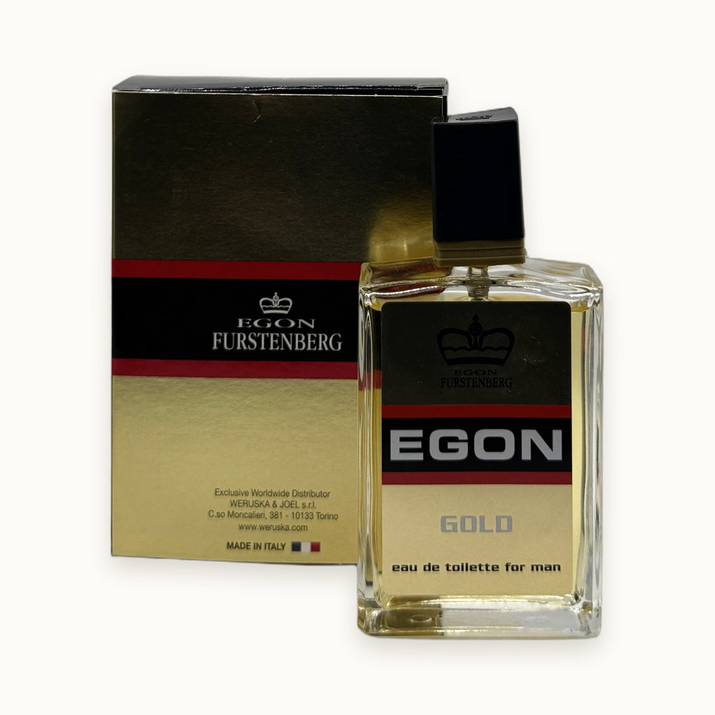 Egon Furstenberg Gold, eau de toilette uomo 100 ml — packshot su fondo crema