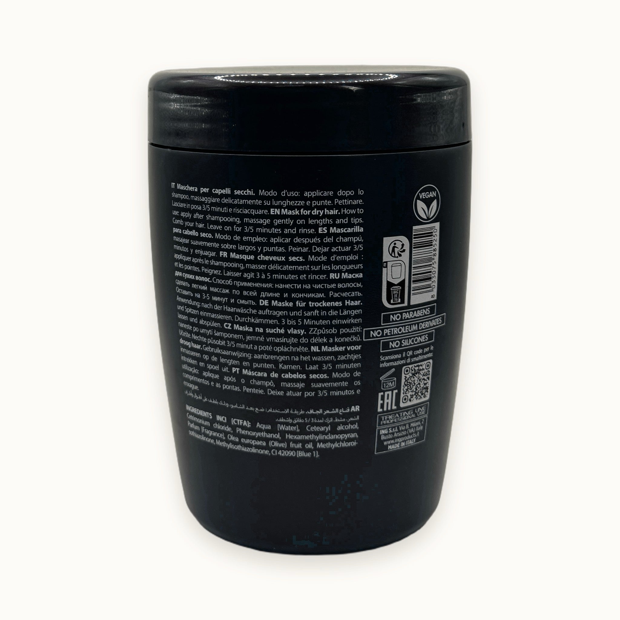 ING Easy for You, maschera nutriente olio d'oliva capelli secchi 1000 ml — packshot su fondo crema
