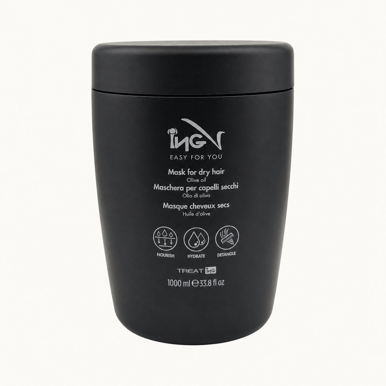 ING Easy for You, maschera nutriente olio d'oliva capelli secchi 1000 ml — packshot su fondo crema