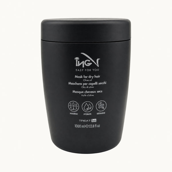 ING Easy for You, maschera nutriente olio d'oliva capelli secchi 1000 ml — packshot su fondo crema