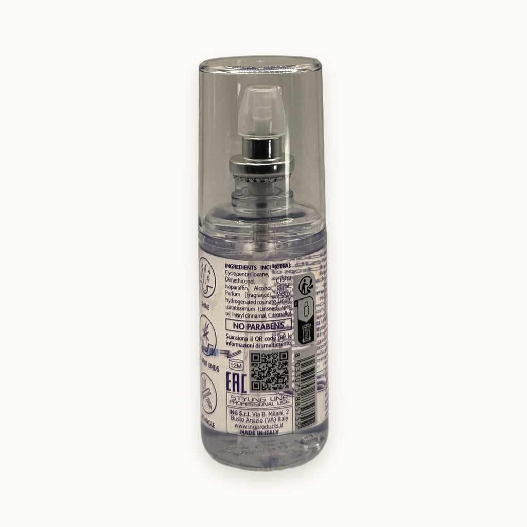 ING Shining Fluid, fluido laminante lucidante olio di lino 100 ml — packshot su fondo crema
