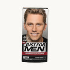 Just For Men Shampoo Colorante — scatola su fondo crema
