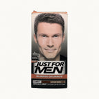 Just For Men Shampoo Colorante — scatola su fondo crema