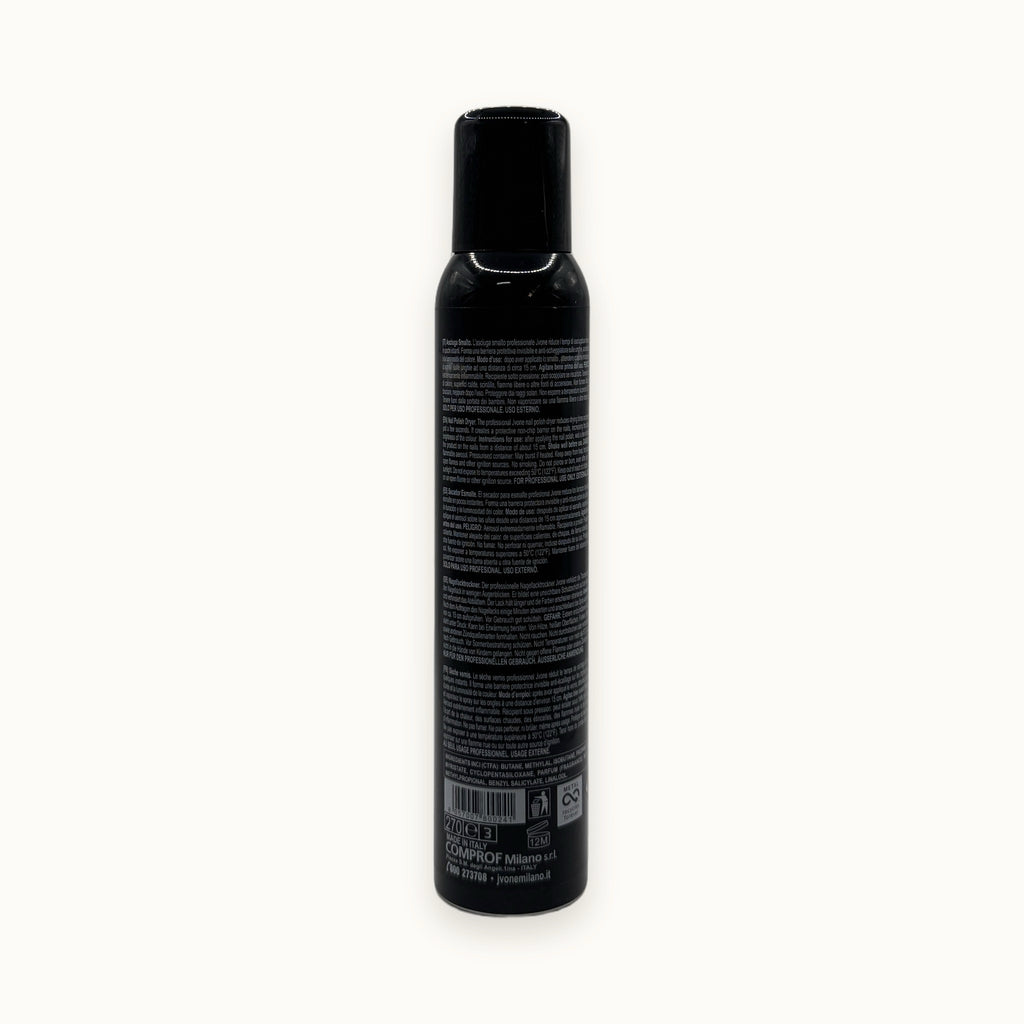 Jvone Milano, asciuga smalto spray nail polish dryer — packshot su fondo crema