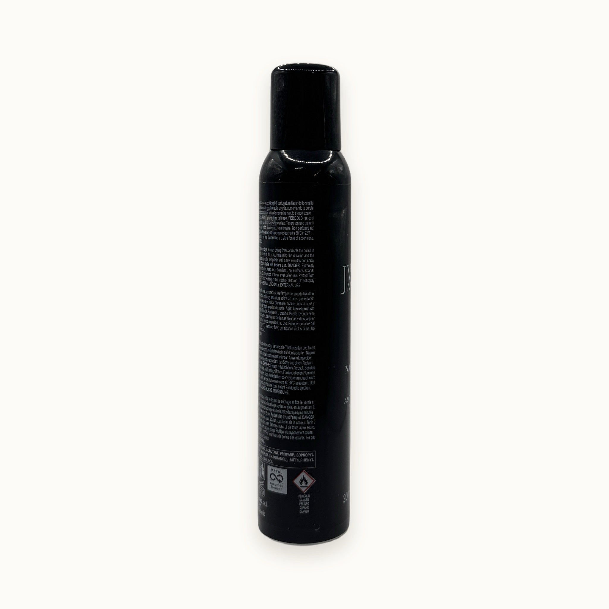 Jvone Milano, asciuga smalto spray nail polish dryer — packshot su fondo crema