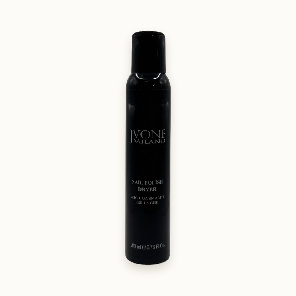Jvone Milano, asciuga smalto spray nail polish dryer — packshot su fondo crema