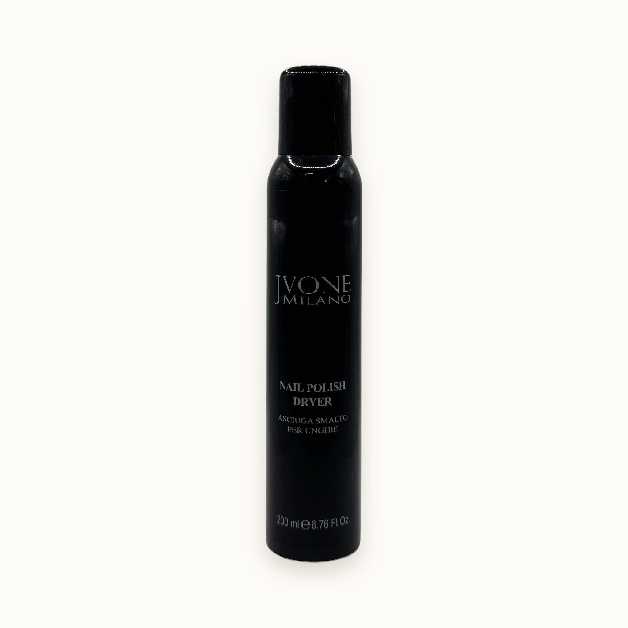 Jvone Milano, asciuga smalto spray nail polish dryer — packshot su fondo crema