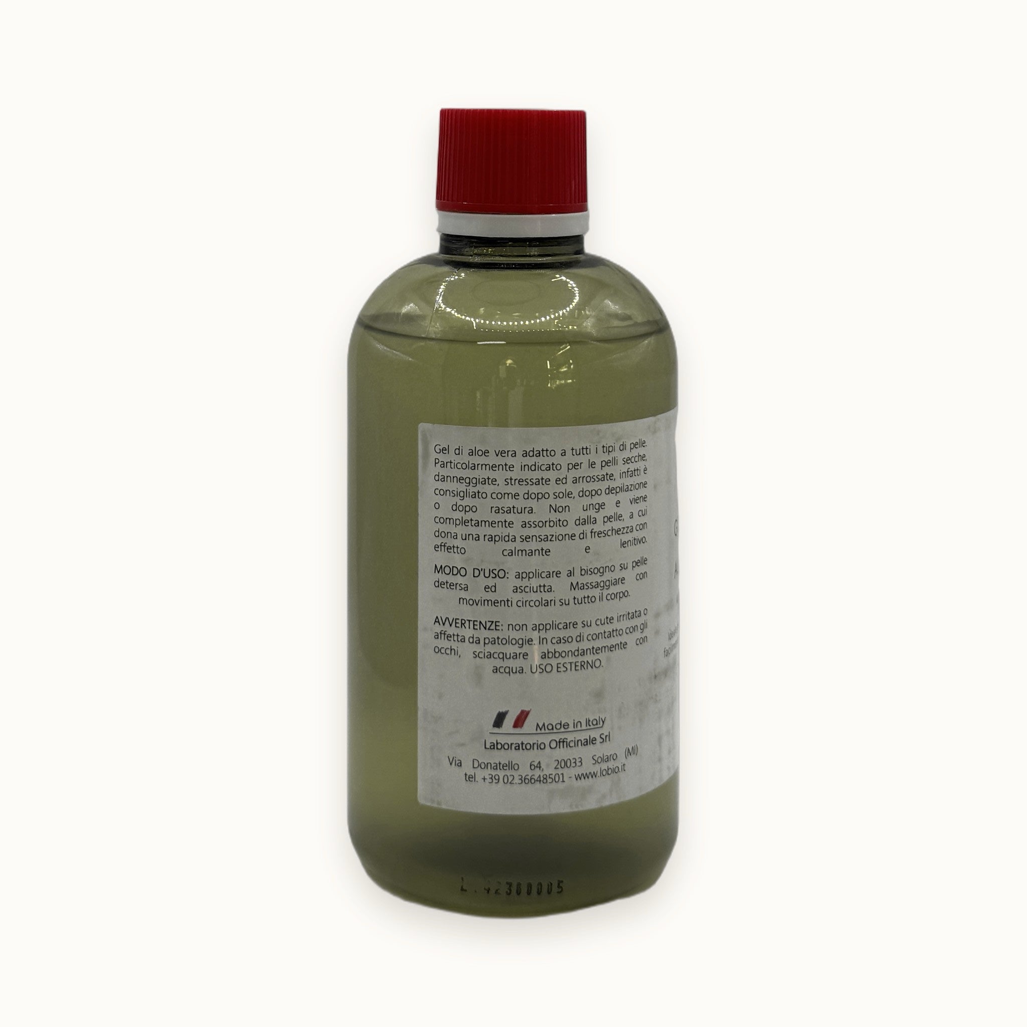 L&O, gel corpo all'aloe vera idratante — packshot su fondo crema