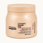 L'Oréal Série Expert Vitamino Color, maschera protezione colore capelli tinti 500 ml — packshot su fondo crema