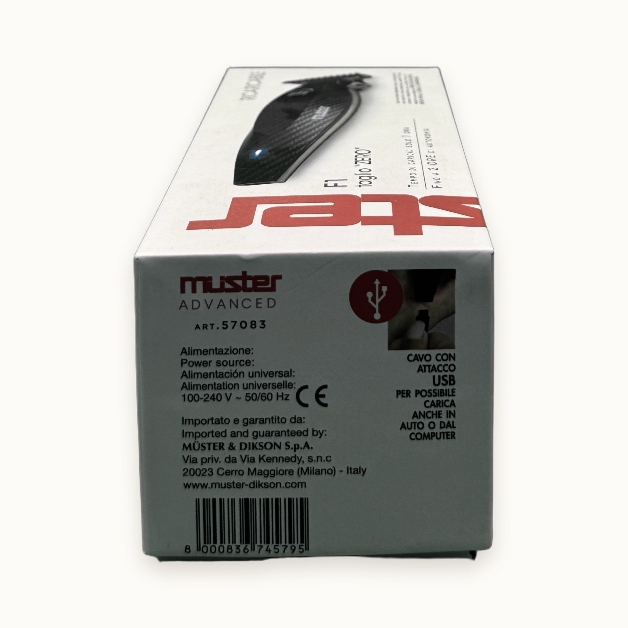 Muster Advanced F1 Invisible Cut — scatola su fondo crema