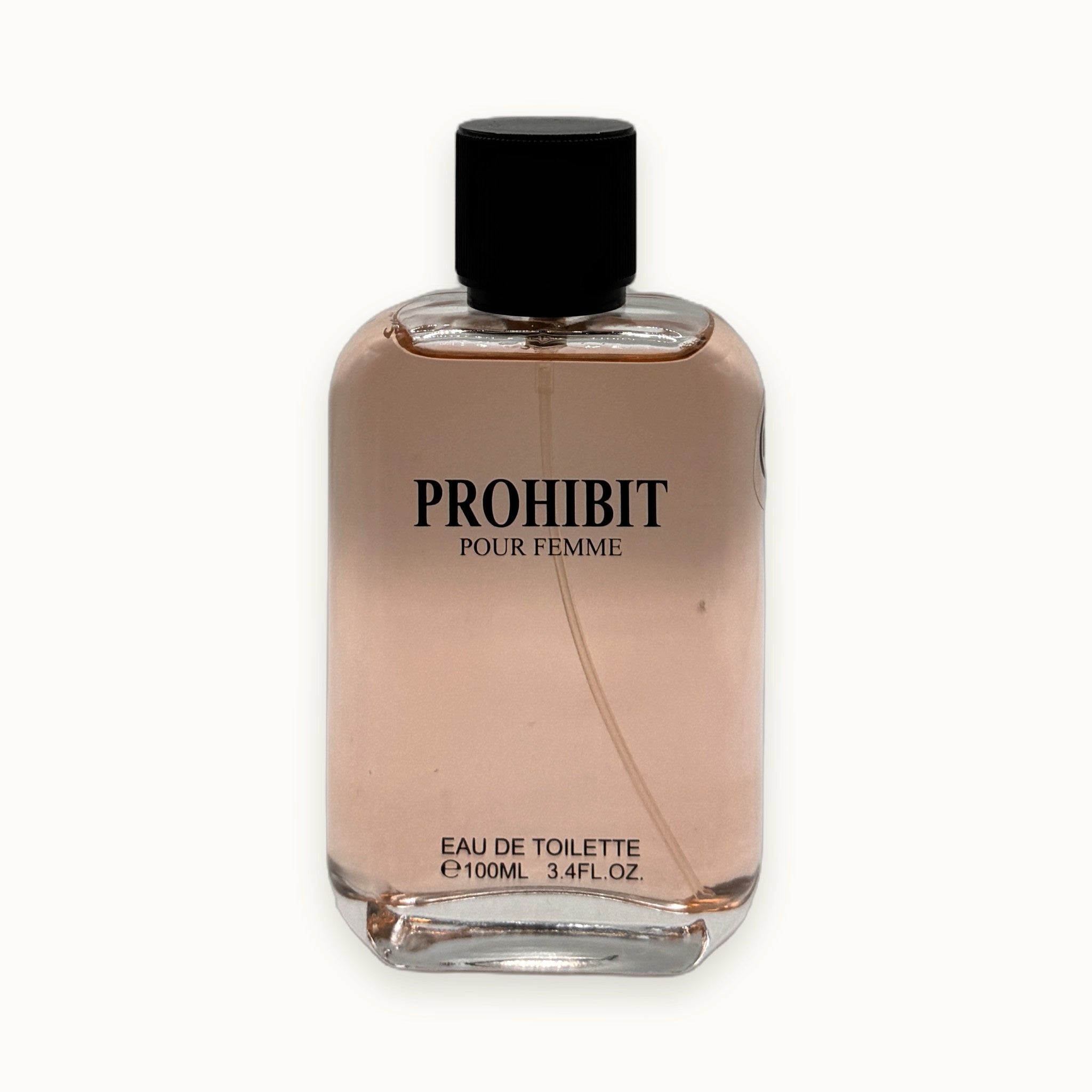 Prohibit Pour Femme, eau de toilette donna 100 ml — packshot su fondo crema