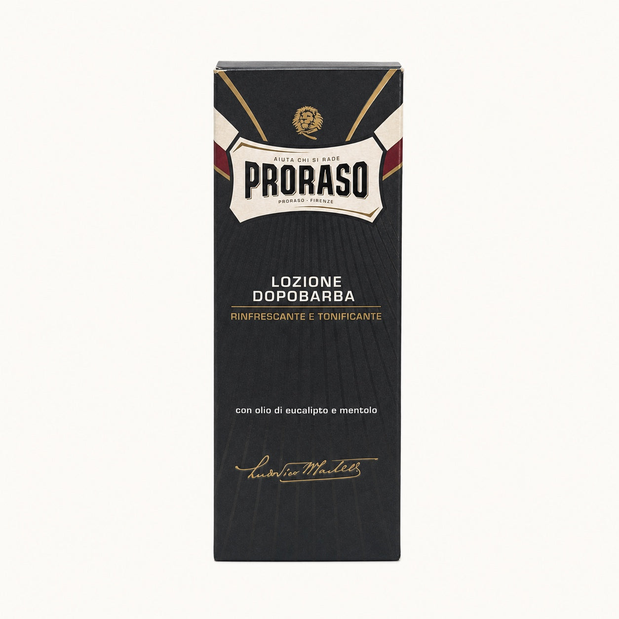 Proraso, lozione dopobarba rinfrescante linea verde 400 ml — packshot su fondo crema