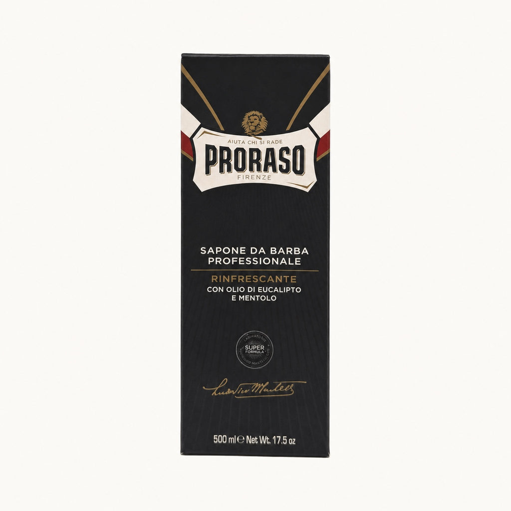 Proraso, crema da barba professionale rinfrescante in tubo 150 ml — packshot su fondo crema