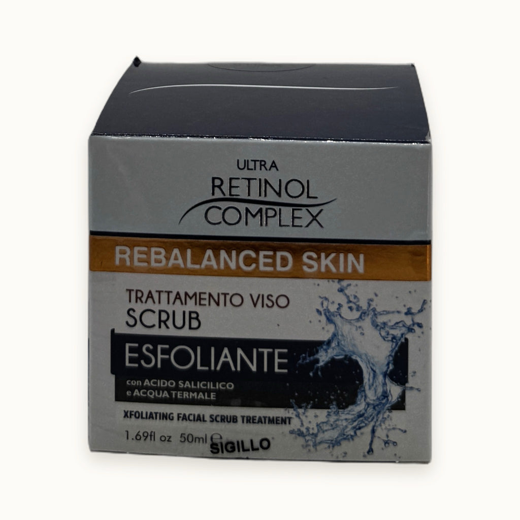 Rebalanced Skin, scrub esfoliante viso — packshot su fondo crema