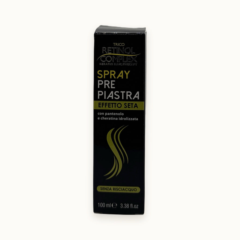 Retinol Complex, spray pre piastra termoprotettore effetto seta 100 ml — packshot su fondo crema
