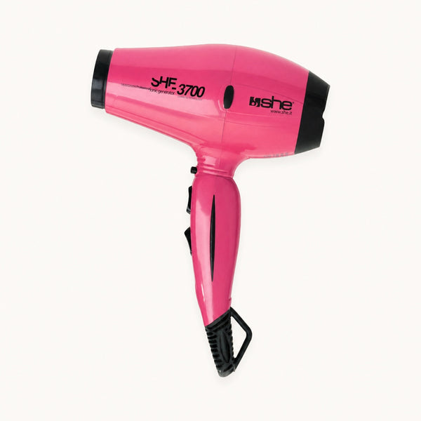 she 3700, phon asciugacapelli professionale ceramica e tormalina — packshot su fondo crema