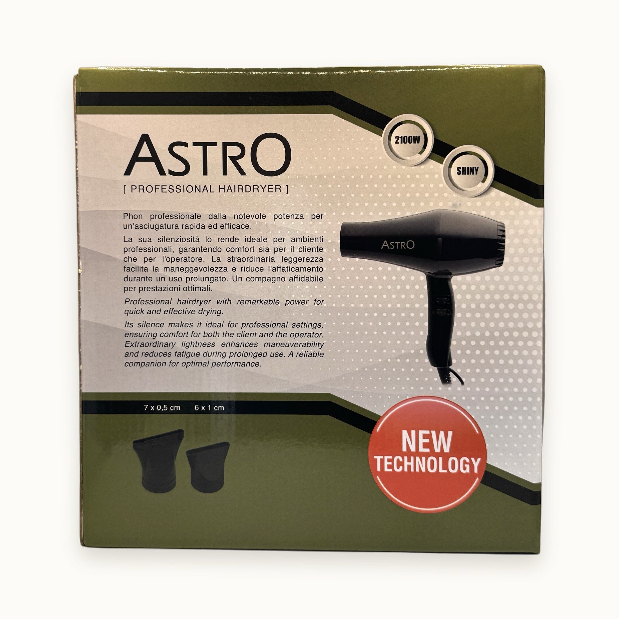 she Astro, phon asciugacapelli professionale — packshot su fondo crema
