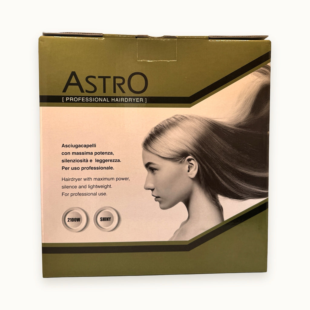 she Astro, phon asciugacapelli professionale — packshot su fondo crema