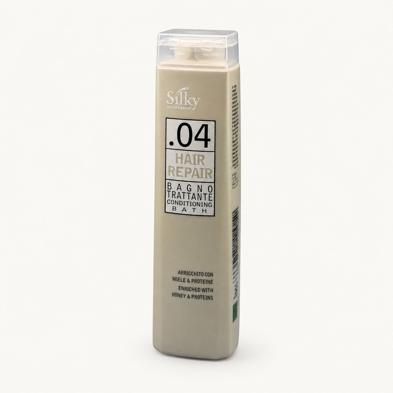 Silky .04 Hair Repair Bagno Trattante 250 ml — flacone su fondo crema