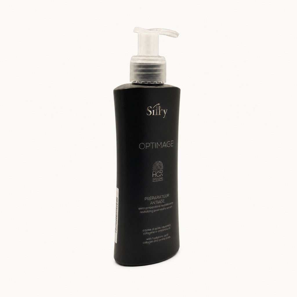 Silky Optimage Préparateur Anti-Âge, siero rivitalizzante capelli 250 ml — packshot su fondo crema