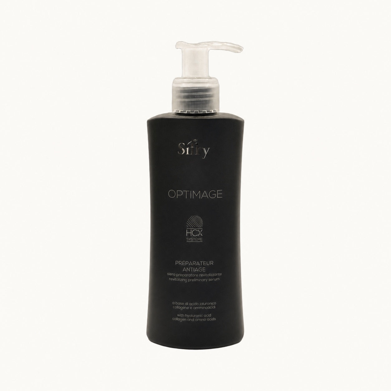 Silky Optimage Préparateur Anti-Âge, siero rivitalizzante capelli 250 ml — packshot su fondo crema