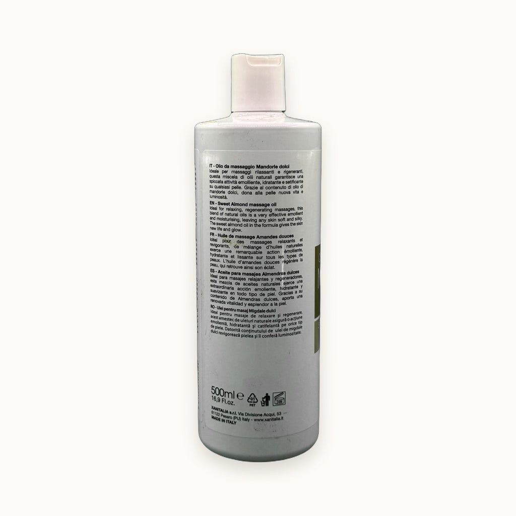 Xanitalia Olio Massaggio Mandorle Dolci 500 ml — flacone su fondo crema